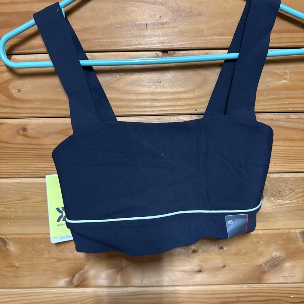 Black sport bra with White Trim